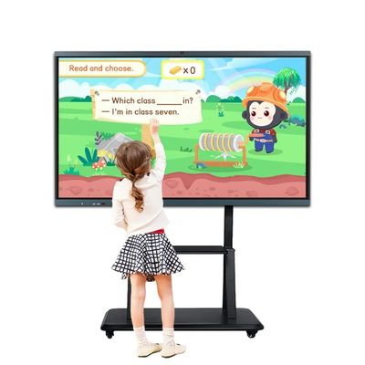 携帯型LCD インタラクティブ フラットパネル 86 インチ スマート 黒板 教える