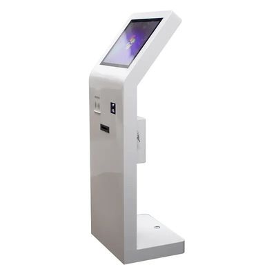 床立タッチスクリーンキオスク 21.5 インチ ICカードリーダーQRコードスキャナー