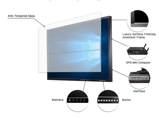 スマートタッチスクリーン 55 インチ インタラクティブなフラットパネルディスプレイ 16:9 アスペクト比