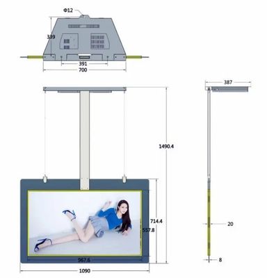 55インチデュアルスクリーン高輝度広告ディスプレイLCDプレーヤー 1500ニッツ