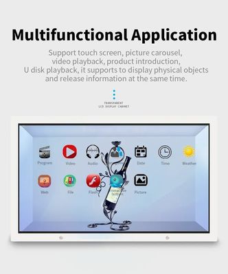 50インチ高透明度透明LCDショーケース Androidシステムタッチスクリーンディスプレイボックス付き