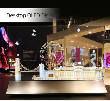 3D 55 インチ 透明 OLED タッチスクリーン デスクトップ デジタルシグネージモニター ディスプレイ