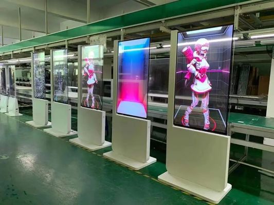 OLED 55インチ透明タッチスクリーンディスプレイ 床スタンド オールインワンモニター
