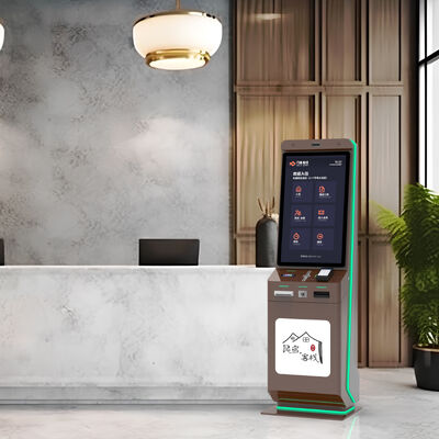 1920x1080解像度、フロアスタンディングデザインの静電容量式タッチ10点セルフサービスホテルチェックインキオスク