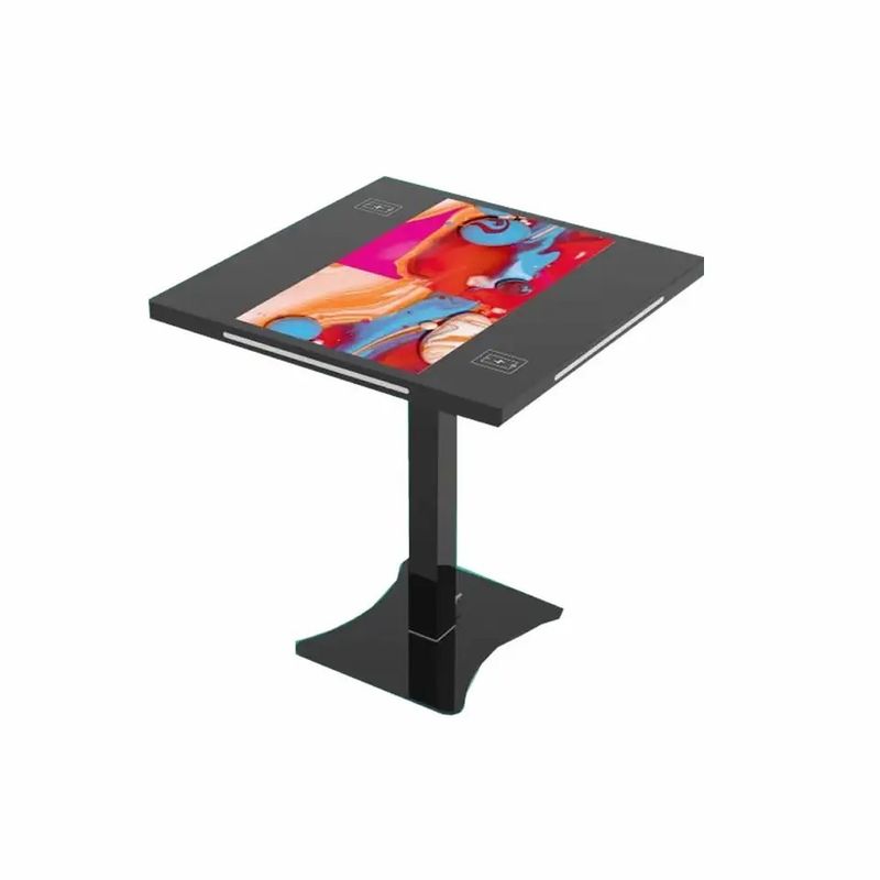 21.5インチ デュアルスクリーン インタラクティブなタッチスクリーンテーブル スマートコーヒーとゲーム用の容量タッチとワイヤレス充電