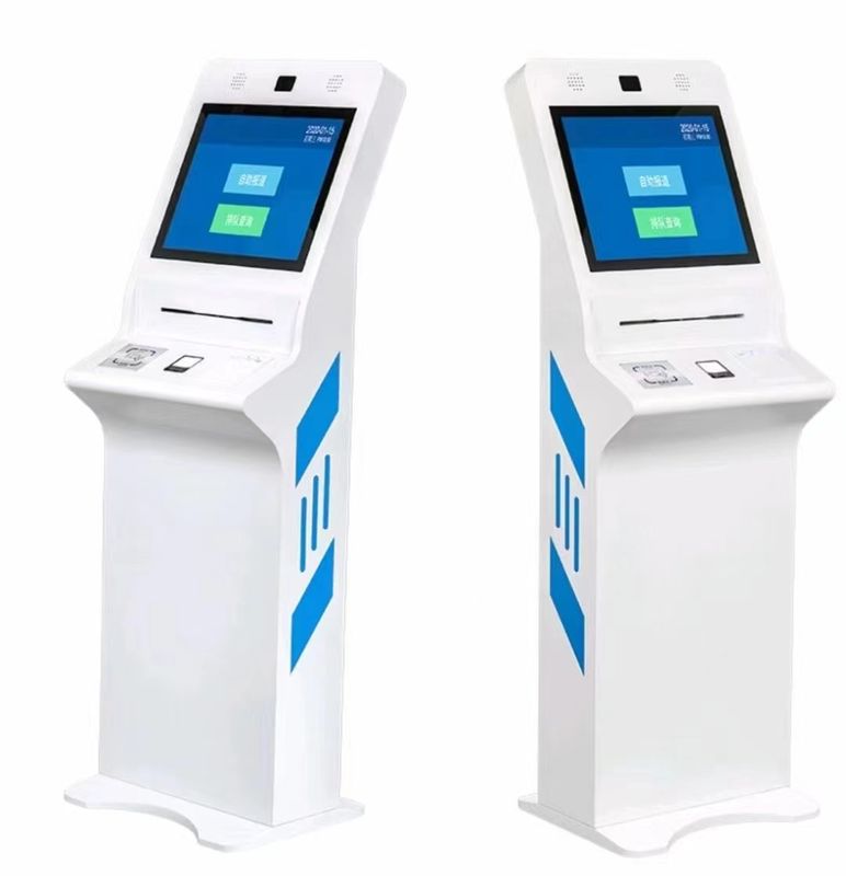 自営業用アプリ用の領収書プリンターとIDカードリーダー付きの24インチインタラクティブキオスク