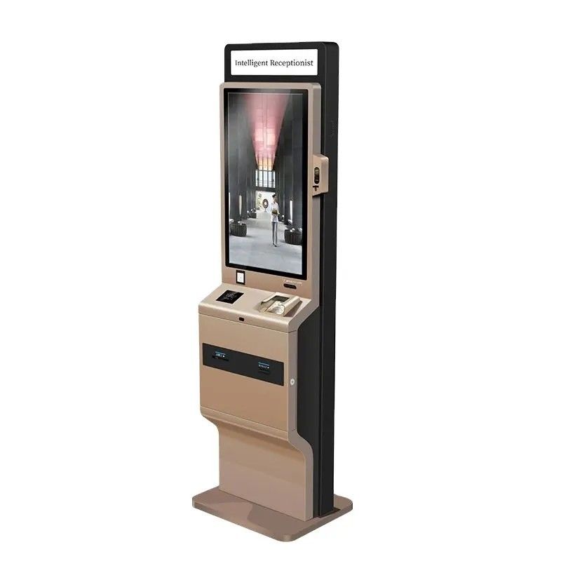 スタンドフリー 90W タッチスクリーン セルフサービスキオスク LEDライトボックスとサーマルプリンター付き